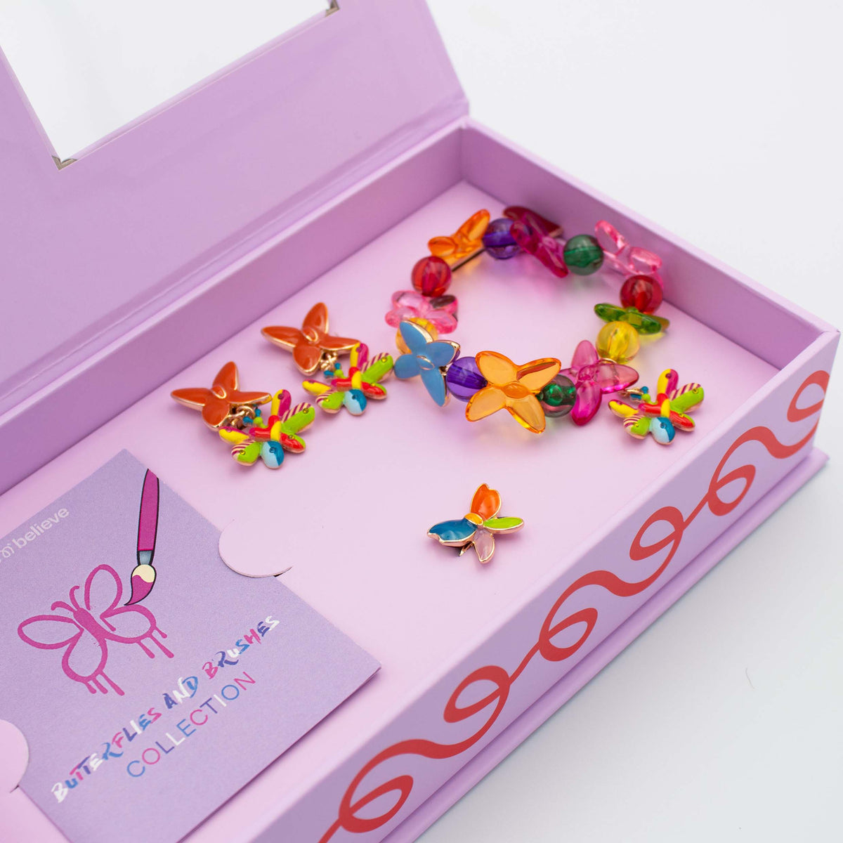 Butterflies and Brushes bracelet set boxed
