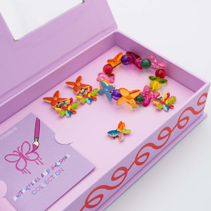 Butterflies and Brushes bracelet set boxed