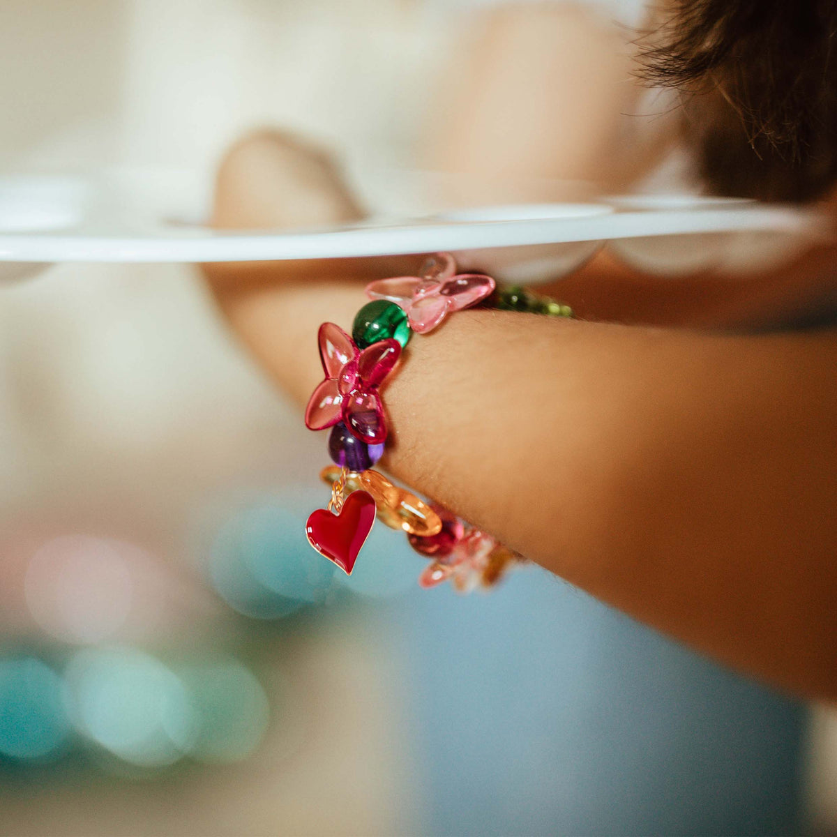 Butterflies and Brushes bracelet painting