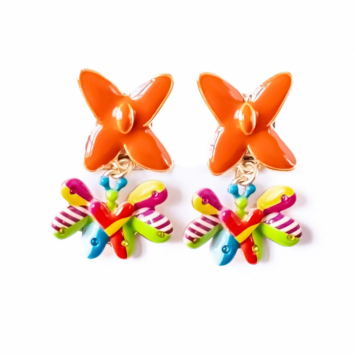 Butterflies and Brushes earrings