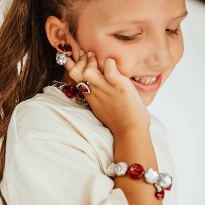 Heartbeat Hero earring ring upclose
